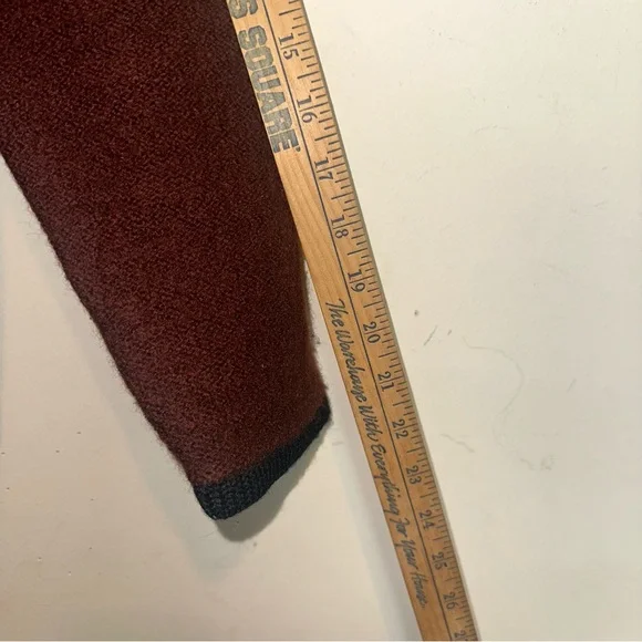 Vintage Herman Geist Brown Double Breasted 100% Wool Brown Cardigan Size Medium - Picture 6 of 7